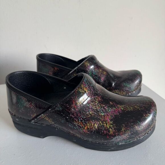 Dansko Patent Leather Rainbow Clogs - Picture 3 of 11